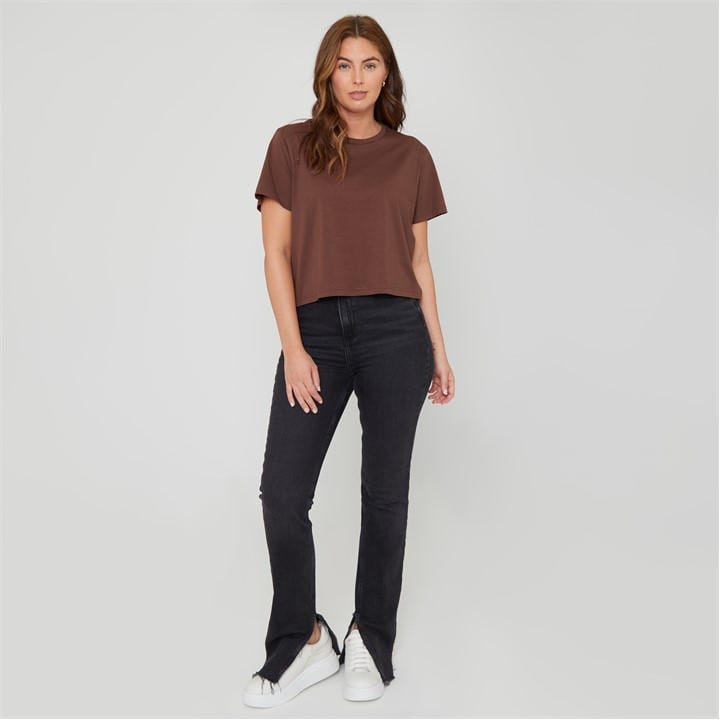 Be You Women's Beige Boxy Regular Fit T-Shirt in Size 22, Sports Direct