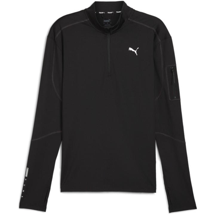 Puma Men's Black Performance Quarter-Zip Tracksuit Top in Size L, Sports Direct