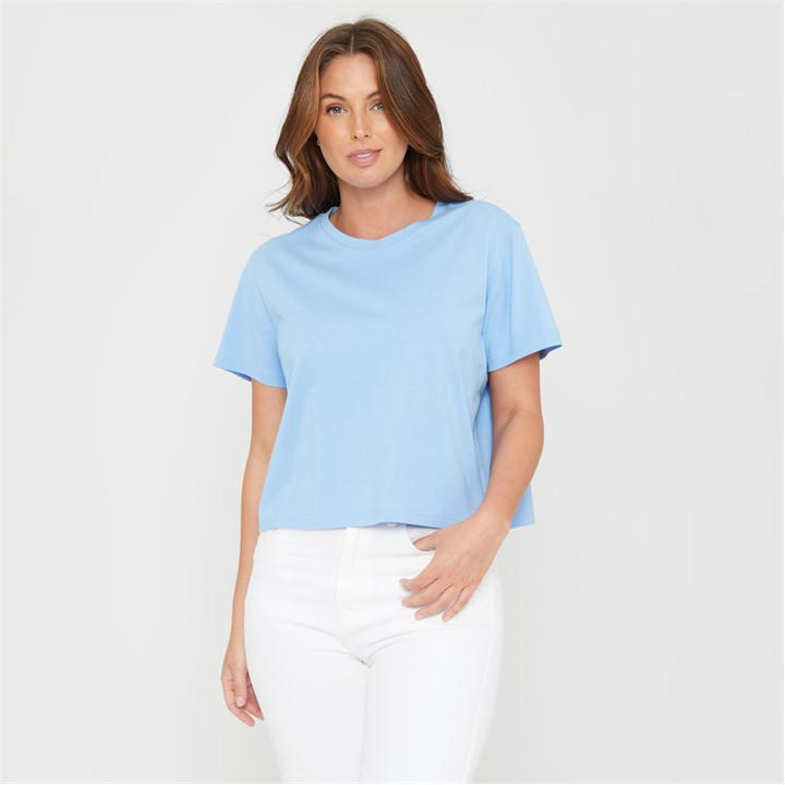 Be You Women's Blue Boxy Regular Fit T-Shirt in Size 20, Sports Direct