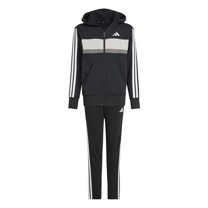 Adidas  Kids Black 3S Tiberio Fleece Tracksuit  in Size 9 - 10 Years, Sports Direct