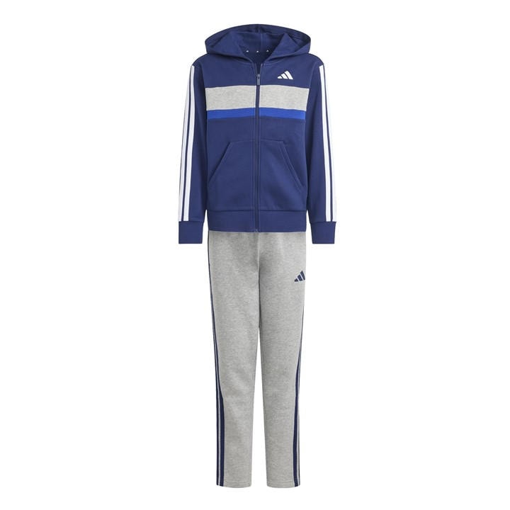 Adidas  Kids Blue 3S Tiberio Fleece Tracksuit  in Size 11 - 12 Years, Sports Direct