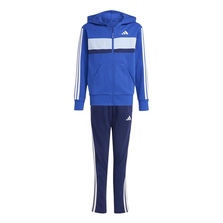 Adidas  Kids Blue 3S Tiberio Fleece Tracksuit  in Size 11 - 12 Years, Sports Direct