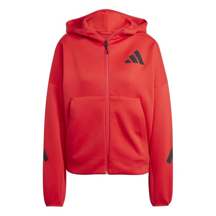 Adidas Women' Red Z.n.e. Full Zip Hoodie in Size S, Sports Direct