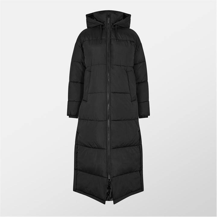 Vero Moda Women's Black Klea Water Resistant Insulated Long Puffer Jacket in Size 12, Sports Direct
