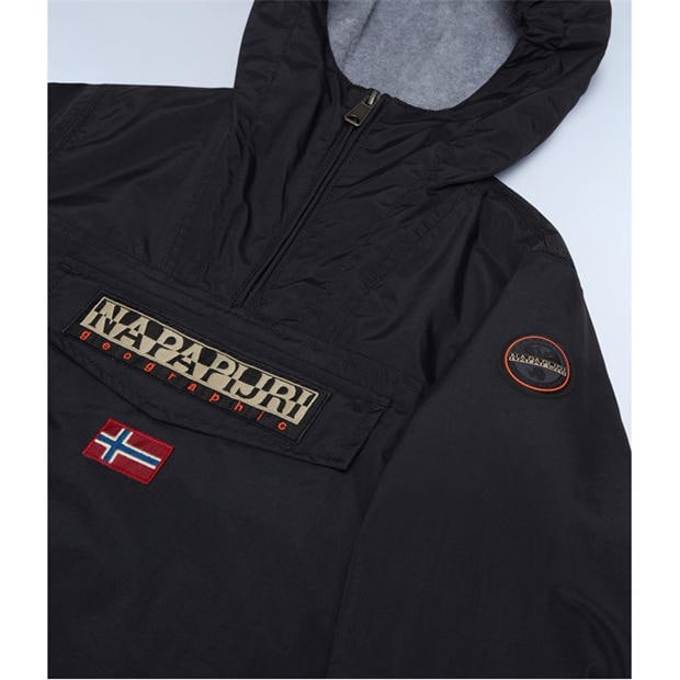 Black 041 - Napapijri - Kids' Rainforest Water and Wind Resistant Rain Anorak