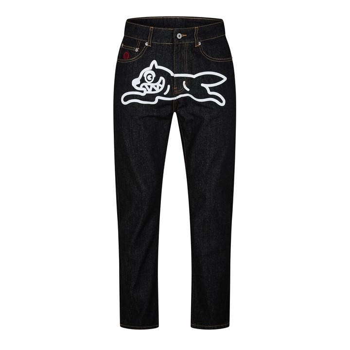 Icecream Men's Black Running Dog Denim Jeans in Size M, Sports Direct