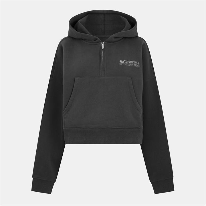 Jack Wills Women's Grey Quarter-Zip Fleece in Size 14, Sports Direct