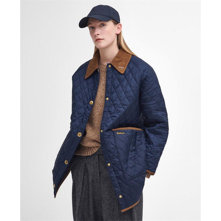 Barbour Women's Blue Liddesdale 30Th Anniversary Oversized Quilted Jacket in Size 16, Sports Direct