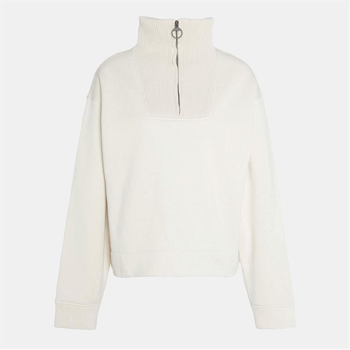 Barbour Women's Grey Fleur Half-Zip Sweatshirt in Size 16, Sports Direct