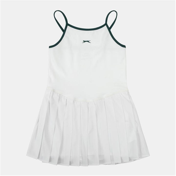 Slazenger Girls White Pleat Dress in Size L, Sports Direct