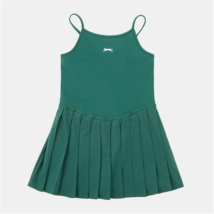 Slazenger Girls Green Pleat Dress in Size 13 - 14 Years, Sports Direct