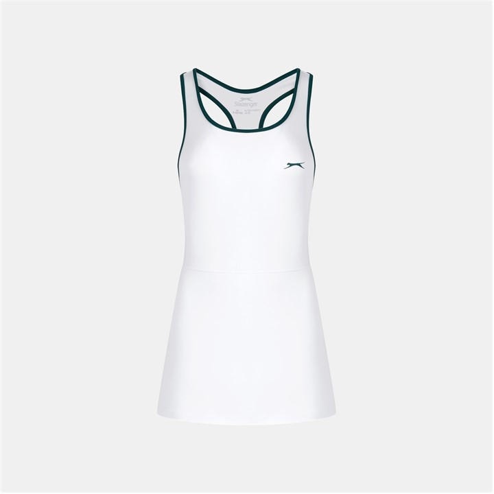 Slazenger Girls White Kids' Racerback Tennis Dress in Size S, Sports Direct