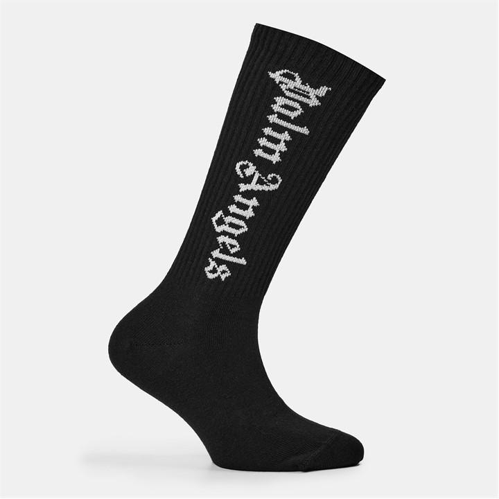 Palm Angels  Kids Black Kids' Logo Knee High Socks, Sports Direct
