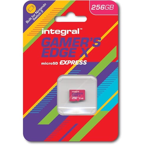 Integral - 256GB Gamers Edge X Micro SD Express Card for Nintendo Switch 2 up to 890MB/s Read 750MB/s Write