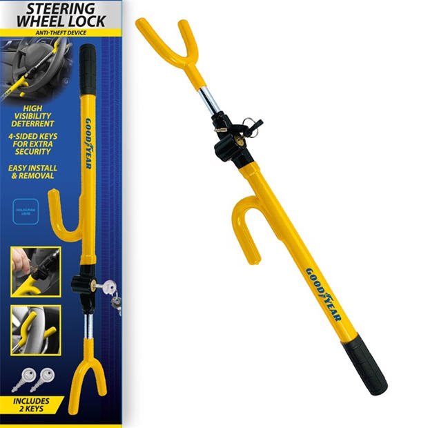 Yellow/Black - Goodyear - Goodyear Steering Wheel lock