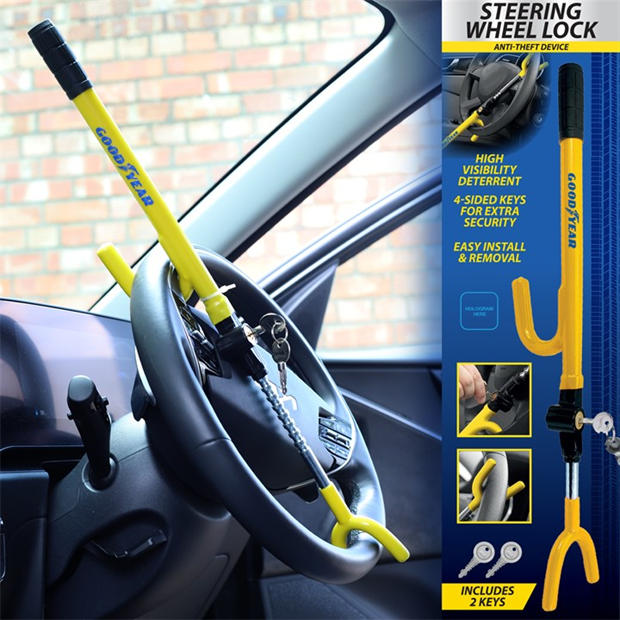 Yellow/Black - Goodyear - Goodyear Steering Wheel lock