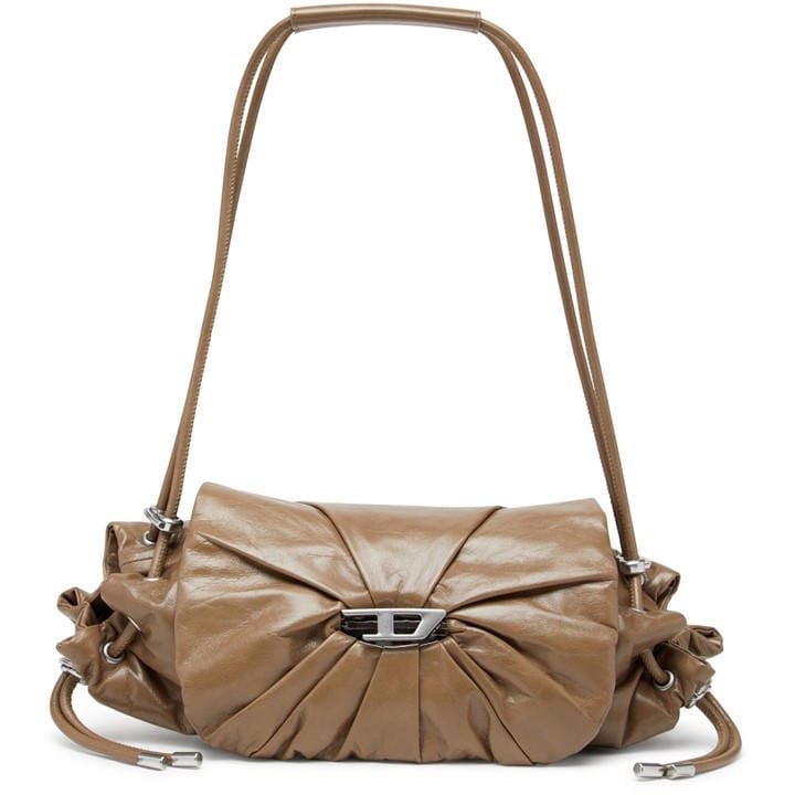 Photos - Travel Accessory Diesel Women's Scrunch Shoulder Bag - Beige 