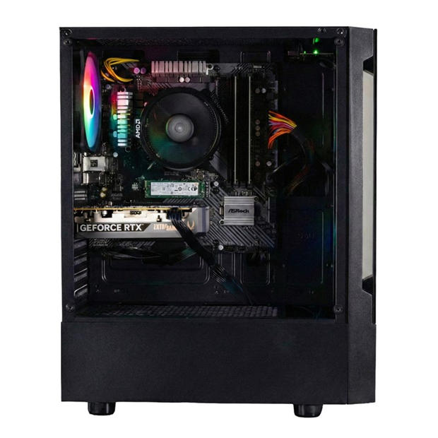 Black - Entity - Entity Phoenix RTX 5050 Gaming PC - AMD Ryzen 5 5500 16GB 512GB SSD - Black