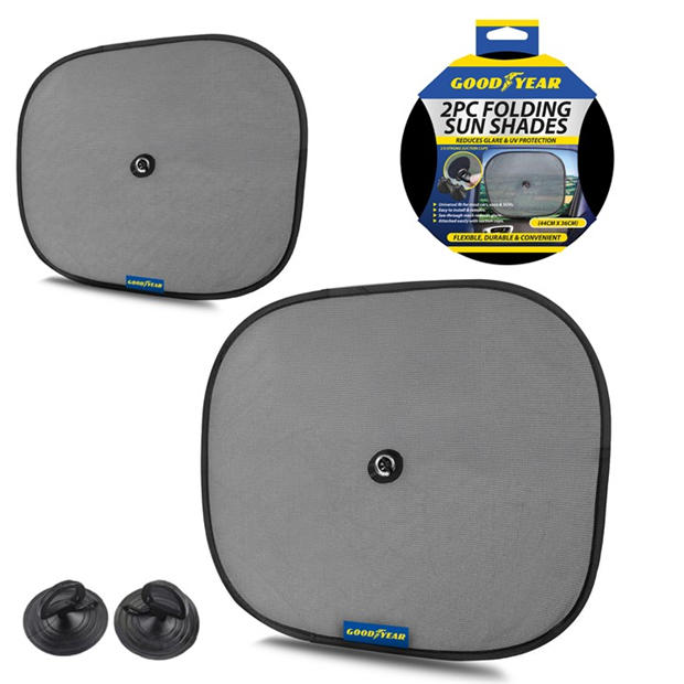 Black - Goodyear - Goodyear 2 piece Folding Sun Shade