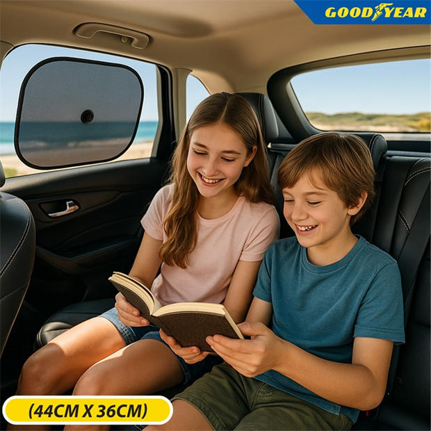 Black - Goodyear - Goodyear 2 piece Folding Sun Shade