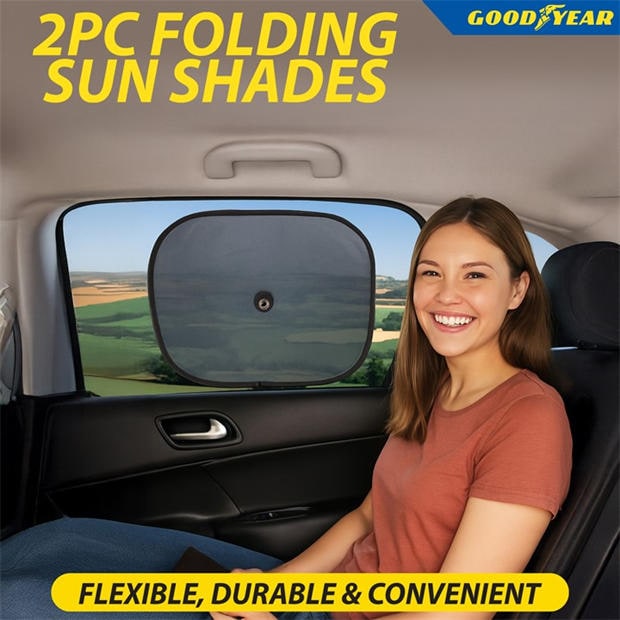 Black - Goodyear - Goodyear 2 piece Folding Sun Shade