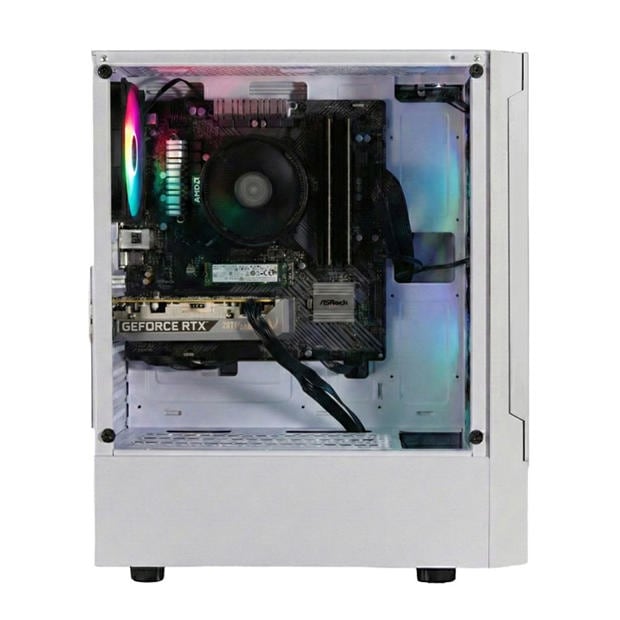 White - Entity - Entity Phoenix RTX 5050 Gaming PC - AMD Ryzen 5 5500 16GB 512GB SSD - White