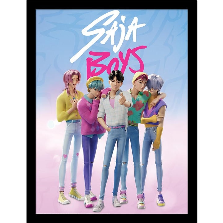K Pop Demon Hunters  Kids Black Poster, Sports Direct