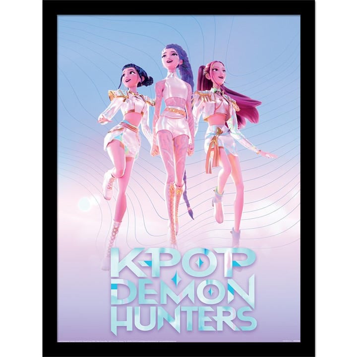 K Pop Demon Hunters  Kids Black Poster, Sports Direct