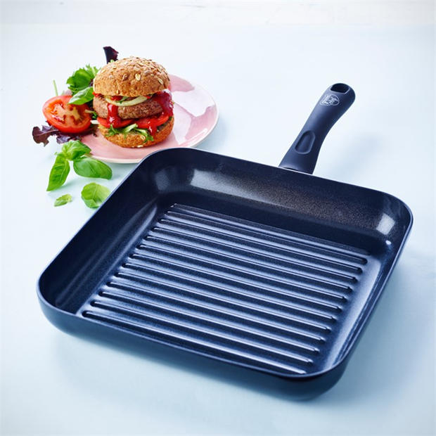 Black - Green Chef - GreenChef 28cm Griddle Pan Square Diamond Healthy PFOA-Free Non-Stick