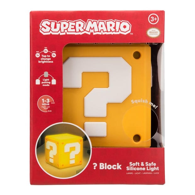 Multi - Super Mario - Question Block SquishyGlo Light Rechargeable