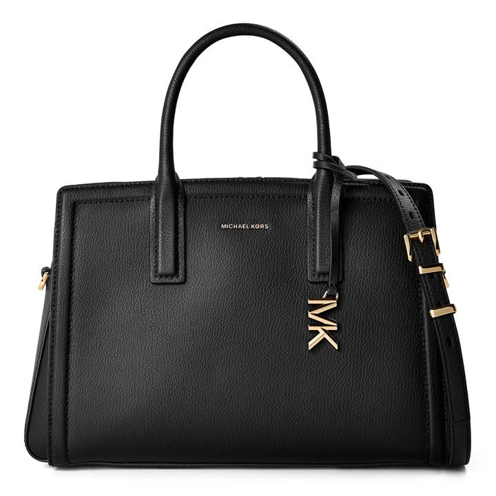 Michael Michael Kors Women's Black Laila Medium Stitch Satchel Bag, Sports Direct