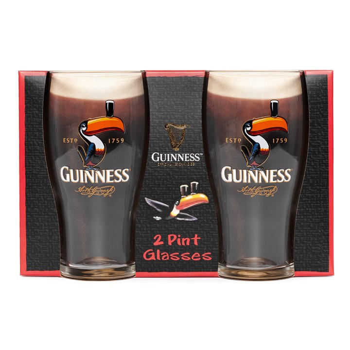 Guinness   Official Toucan Pint Beer Glass Set Of 2, Sports Direct