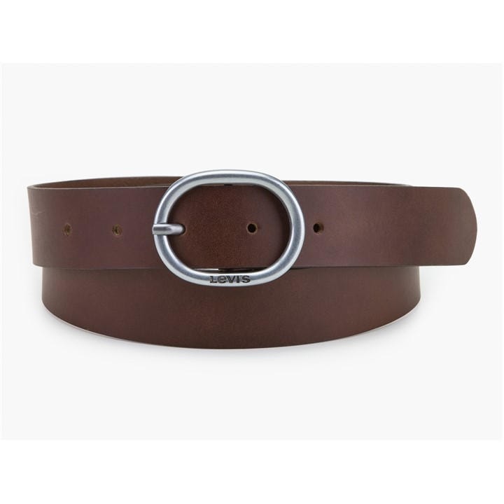 Levis Women's Brown Hermosilla Leather Belt in Size M, Sports Direct