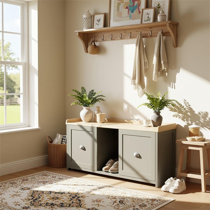 Jack Wills  Grey Lancaster Shoe Storage Bench, Sports Direct