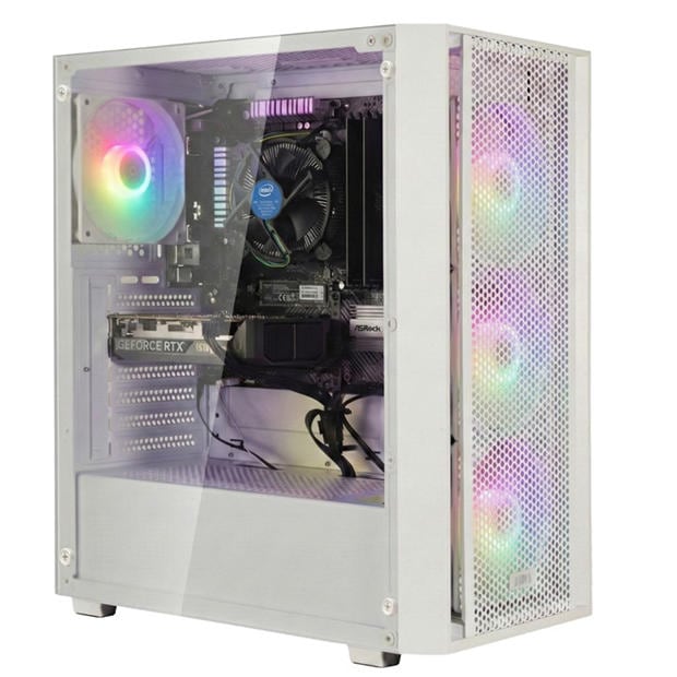 White - Entity - Entity Leviathan RTX 5060 Ti Gaming PC - Intel Core i5-14400F 16GB 1TB SSD - White