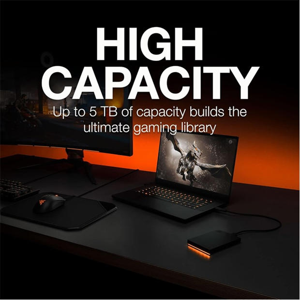 Черно - Seagate - Seagate FireCuda Gaming Hard Drive 2TB External Hard Drive HDD