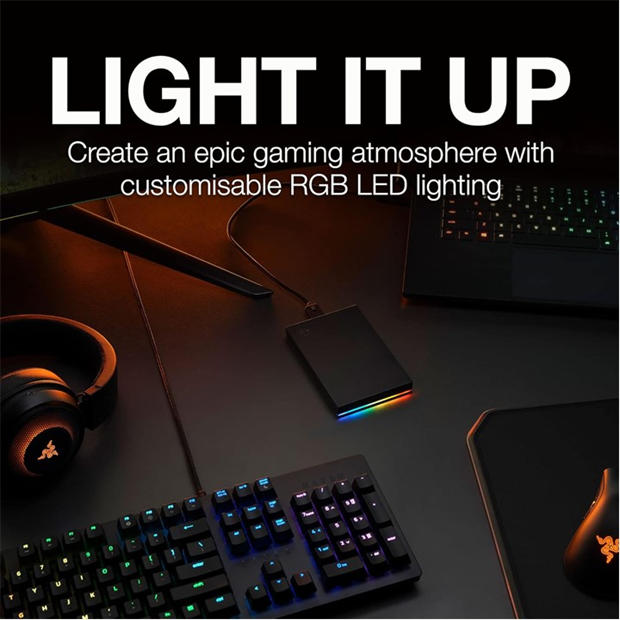 Черно - Seagate - Seagate FireCuda Gaming Hard Drive 2TB External Hard Drive HDD