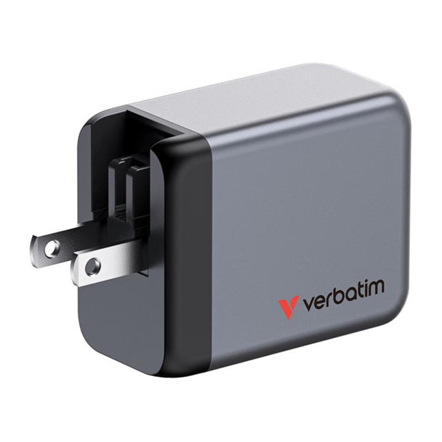 Черно - Verbatim - 65W 3-Port GaN Wall Charger