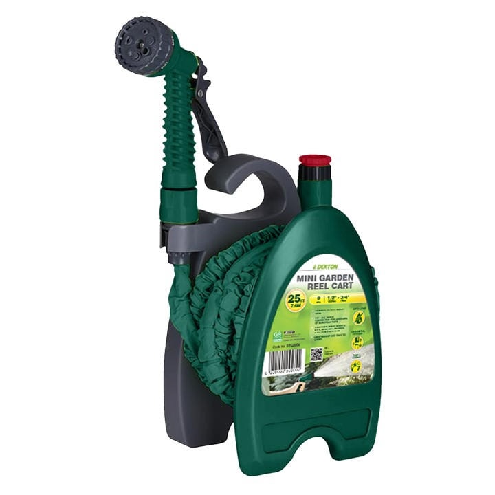 Dekton  Green Garden Hose Reel Cart - Mini Garden Reel Cart With 25Ft Expandable Hose, Sports Direct