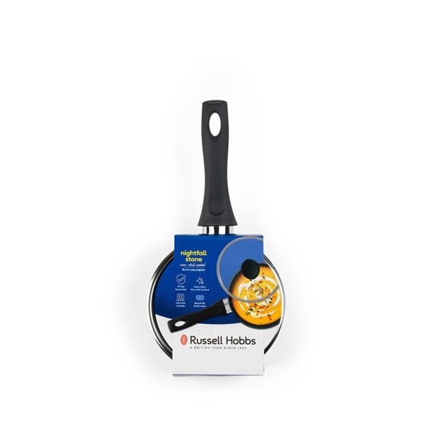 Grey - Russell Hobbs - Stone 16cm Non-Stick Pressed Aluminium Induction Saucepan