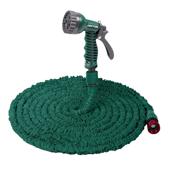 Dekton  Green 75Ft Expandable Garden Hose And Spray Gun Set, Sports Direct