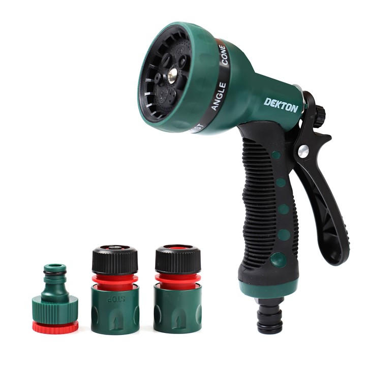 Dekton  Green 7 Function Spray Gun Kit With Hose Adapters, Sports Direct