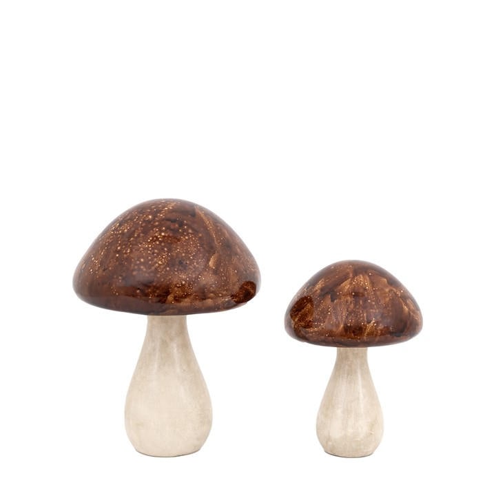 Gallery  Brown Resin Mushroom Set Of 2, Sports Direct