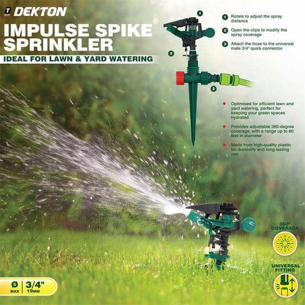 Green/Red - Dekton - Impulse Spike Garden Sprinkler