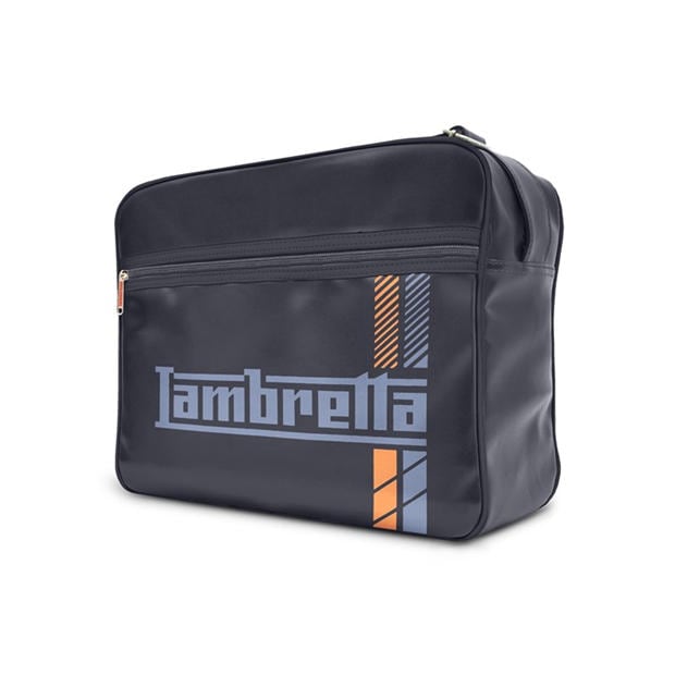 Black - Lambretta - Men's Racing Stripe Flight Bag