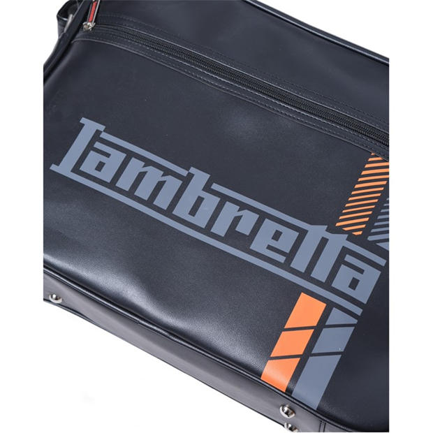 Black - Lambretta - Men's Racing Stripe Flight Bag