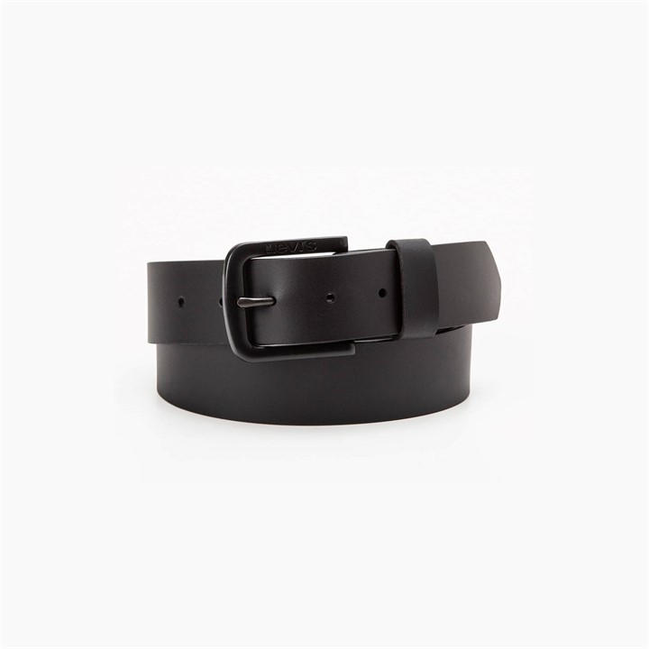 Levis Men's Black Seine Metal Leather Belt