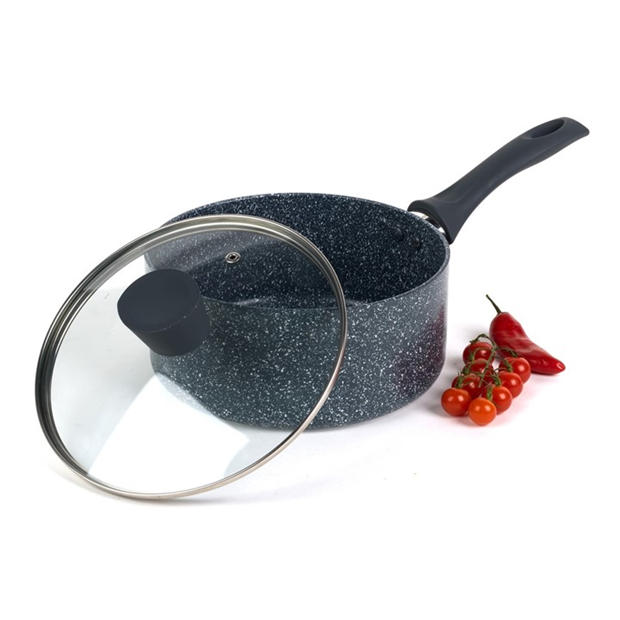 Grey - Russell Hobbs - Stone 20cm Non-Stick Pressed Aluminium Induction Saucepan