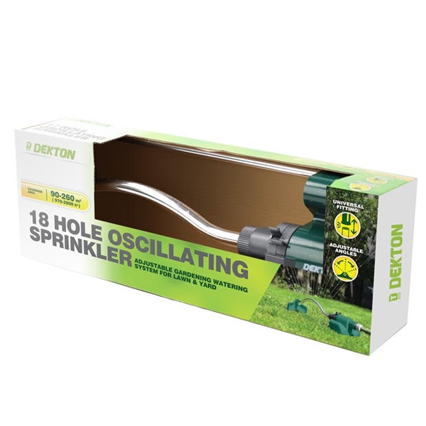 Green/Silver - Dekton - 18 Hole Oscillating Garden Sprinkler