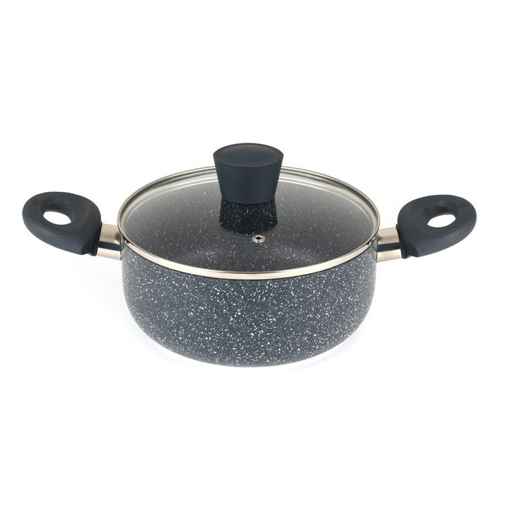 Russell Hobbs Grey Stone 20Cm Non-Stick Pressed Aluminium Bakelite Handle Stock Pot, Sports Direct
